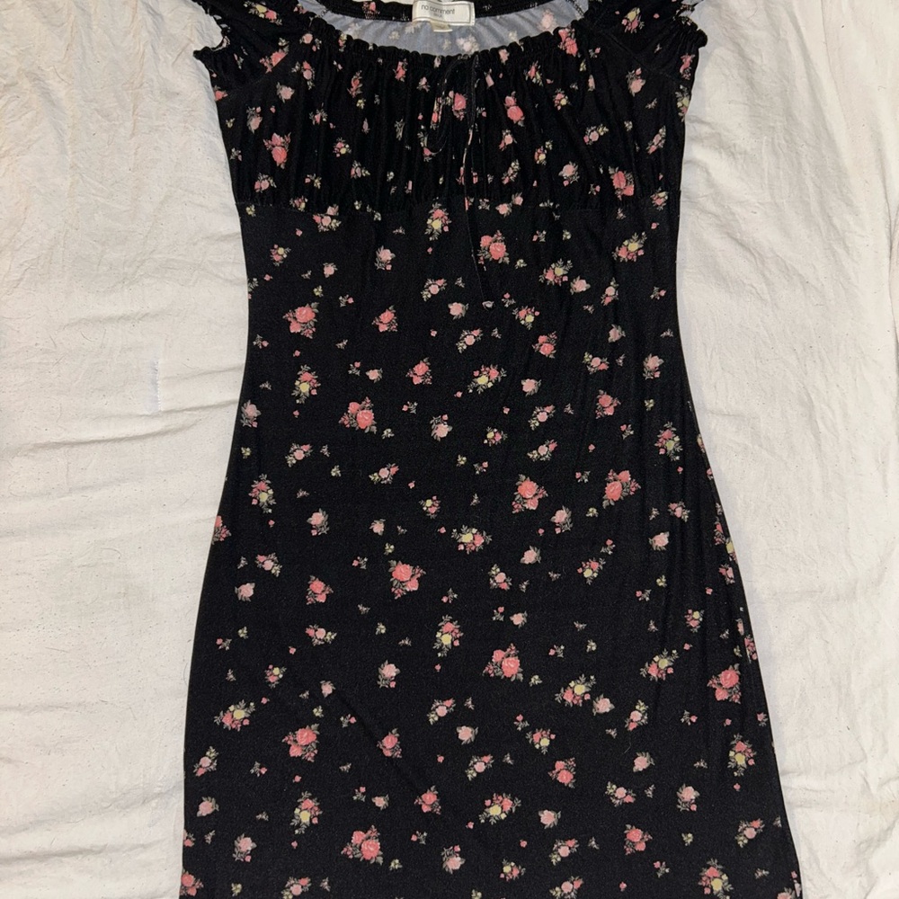 Floral Black Mini Dress